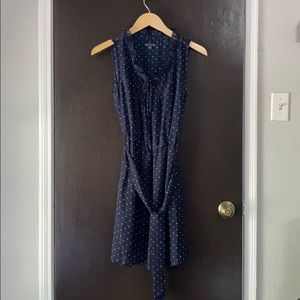 GAP Navy/Green Polka dot Sheer Dress